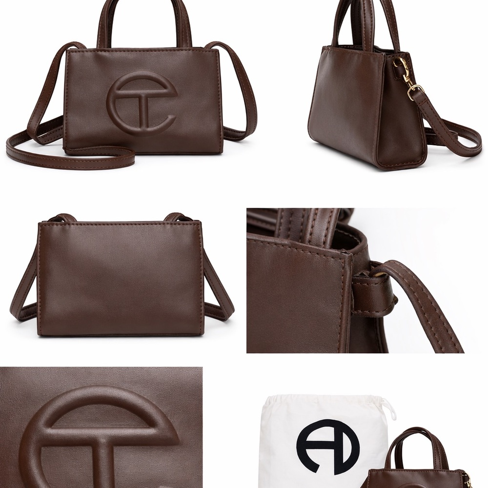 Telfar Mini Chocolate Brown Logo Tote Bag